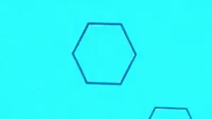 Un esagono disegnato su sfondo azzurro